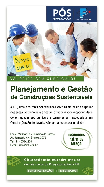 Curso Planejamento e gestão de construções sustentáveis